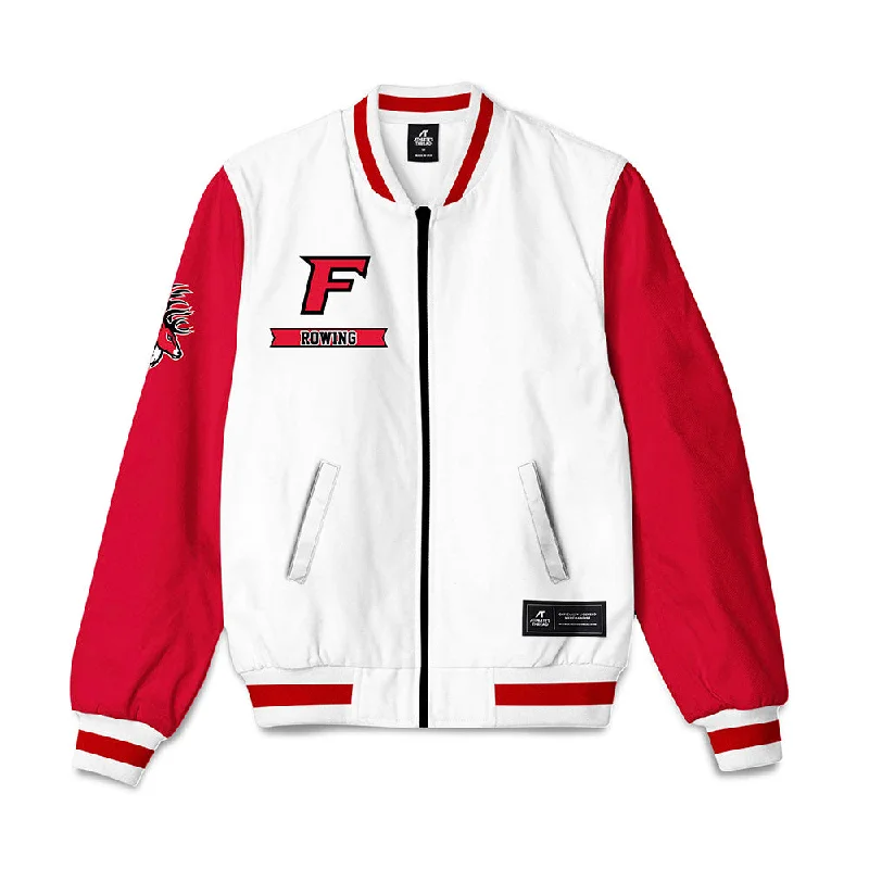 Fairfield - NCAA Women's Rowing : Molly Cleary - Bomber Jacket Ribbed Jacket Pleated Jacket Ruffled Jacket Fairfield - NCAA Women's Rowing : Molly Cleary - Bomber Jacket Ribbed Jacket Pleated Jacket Ruffled Jacket