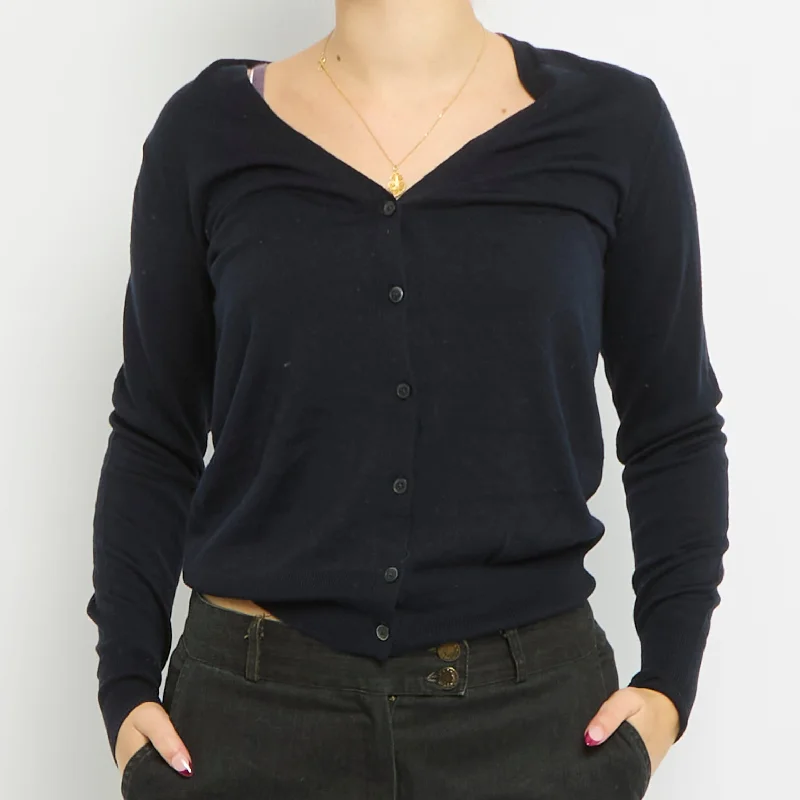 V-Neck Cardigan - UK 10 Beaded Cardigan Sequined Faux Fur