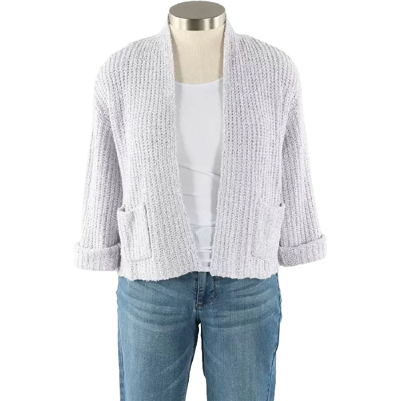 Women's Habitat Fisherman Rib Cardigan Smoke Iron Safe Non-Iron Wrinkle Free