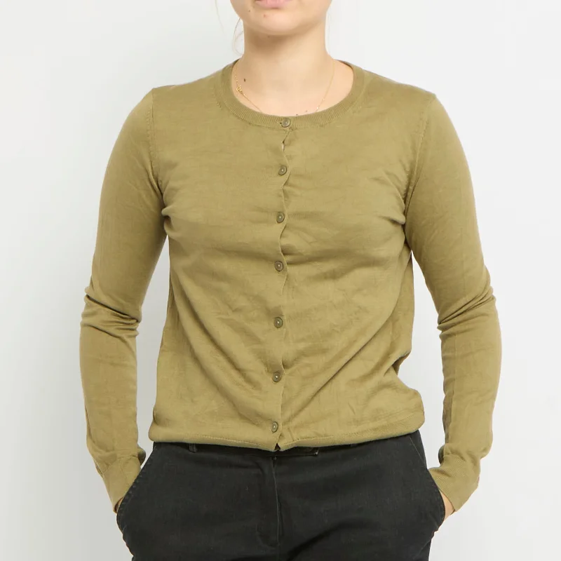 Round Neck Cardigan - UK 10 Terry Terry Cloth Terry Knit