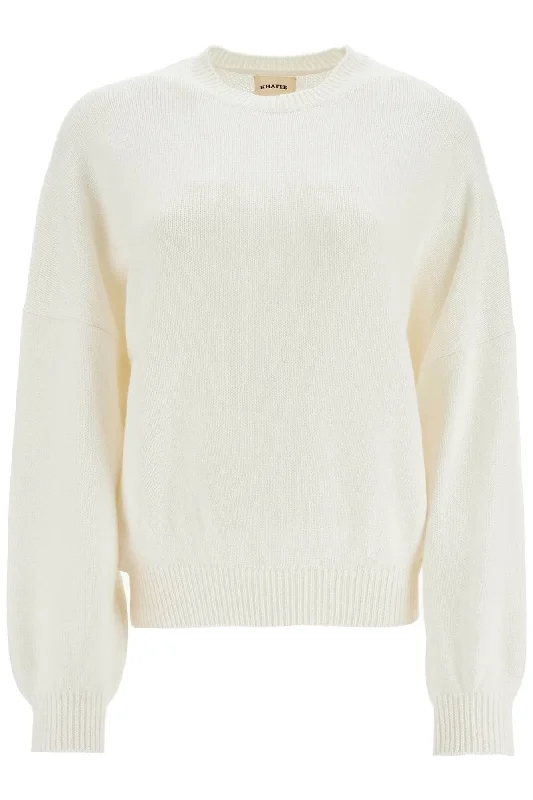 Cashmere Margaux Pullover  - White Boxy Neck Sweater