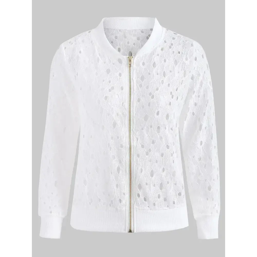 Ribbed trim lace jacket Hooded Jacket Caped Jacket Shawl Collar Jacket