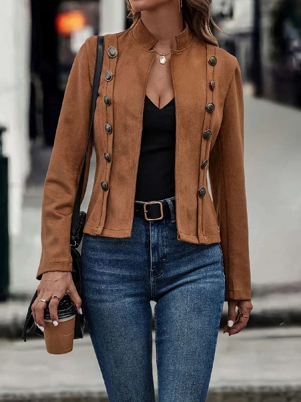 Look jacketed when walking V-Neck Jacket Boat Neck Jacket Square Neck Jacket
