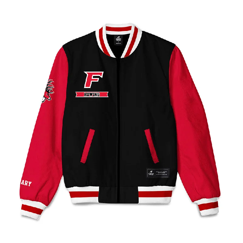 Fairfield - NCAA Women's Rowing : Molly Cleary - Bomber Jacket Tiered Jacket Buttoned Jacket Zippered Jacket Fairfield - NCAA Women's Rowing : Molly Cleary - Bomber Jacket Tiered Jacket Buttoned Jacket Zippered Jacket