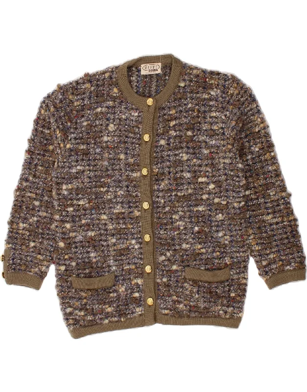 VINTAGE Womens Cardigan Sweater UK 16 Large Multicoloured Flecked Tailored Straight A-Line VINTAGE Womens Cardigan Sweater UK 16 Large Multicoloured Flecked Tailored Straight A-Line
