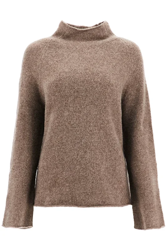 Yak Blend Pullover  - Beige High Neck Pullover
