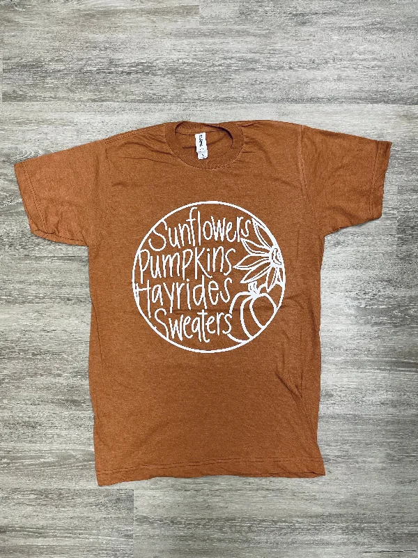 Sunflowers, Pumpkins, Hayrides, Sweaters Graphic Tee Chenille Blend Fleece Blend Nylon Blend