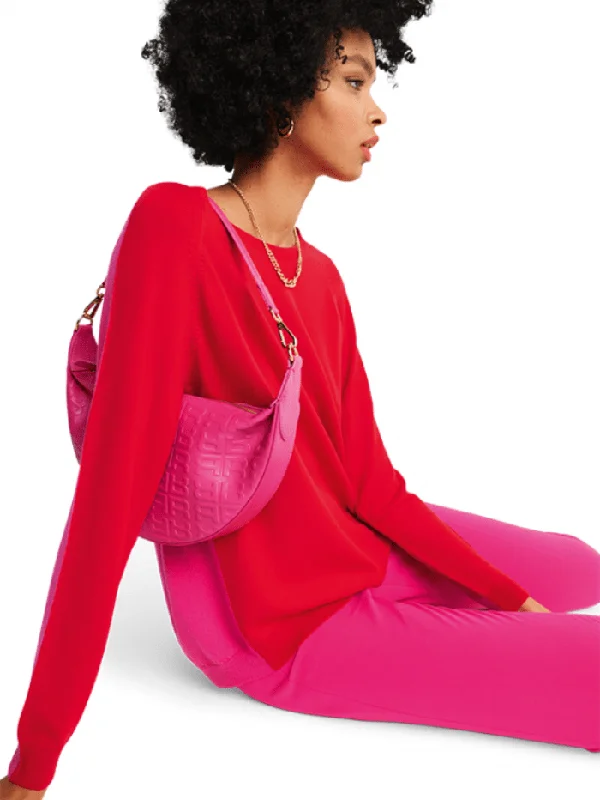 Riani Extra Fine Merino Wool Pullover In Red/Pink 377100 7534 Col 360 Short Sleeve Top