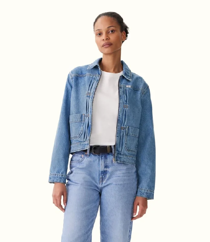 R.M.Williams - Mile Denim Jacket - Light Indigo Wash Fitted Jacket Loose Jacket Oversized Jacket R.M.Williams - Mile Denim Jacket - Light Indigo Wash Fitted Jacket Loose Jacket Oversized Jacket
