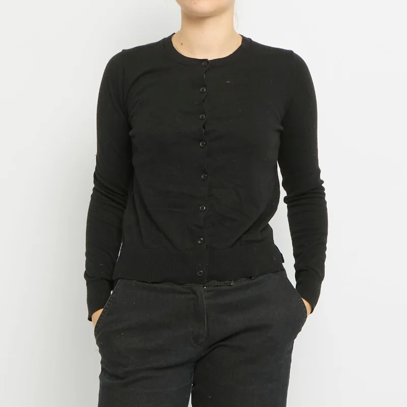 Round Neck Knitted Cardigan - UK 8 Bright Pastel Dark