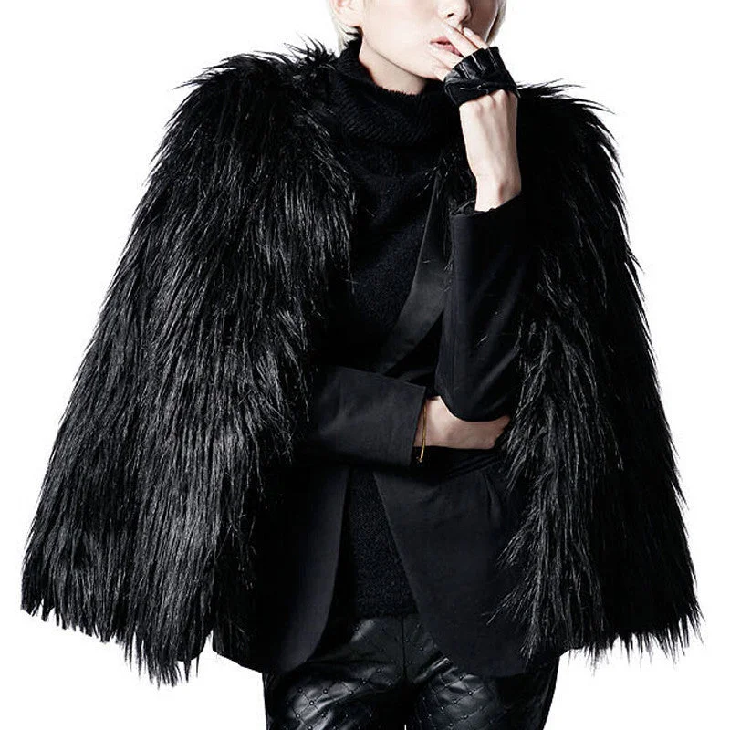 Women Winter Black Fur Coat Long Sleeve Faux Fur Outerwear Lady Short Style Fur Jacket SWQ0077-5 Elasticated Jacket Padded Jacket Insulated Jacket Women Winter Black Fur Coat Long Sleeve Faux Fur Outerwear Lady Short Style Fur Jacket SWQ0077-5 Elasticated Jacket Padded Jacket Insulated Jacket