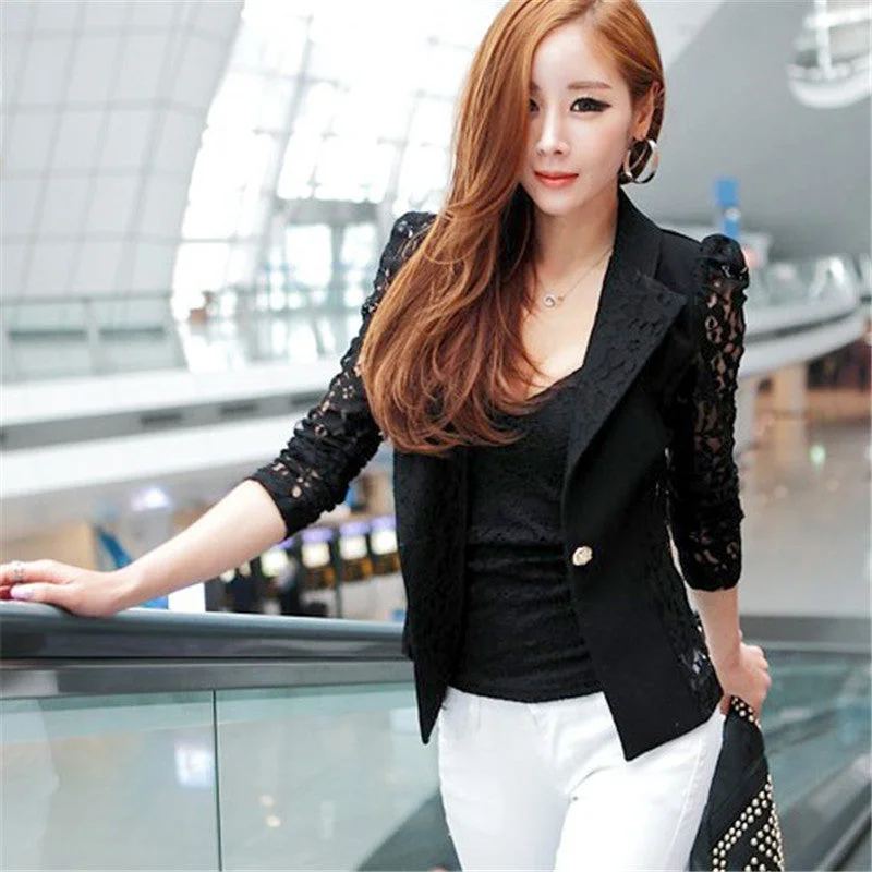 Elegant Women Long Sleeve Coat Lace Open Front Blazer Short Casual Jacket Blouse Slim Coat Rayon Fabric Velvet Fabric Corduroy Fabric Elegant Women Long Sleeve Coat Lace Open Front Blazer Short Casual Jacket Blouse Slim Coat Rayon Fabric Velvet Fabric Corduroy Fabric