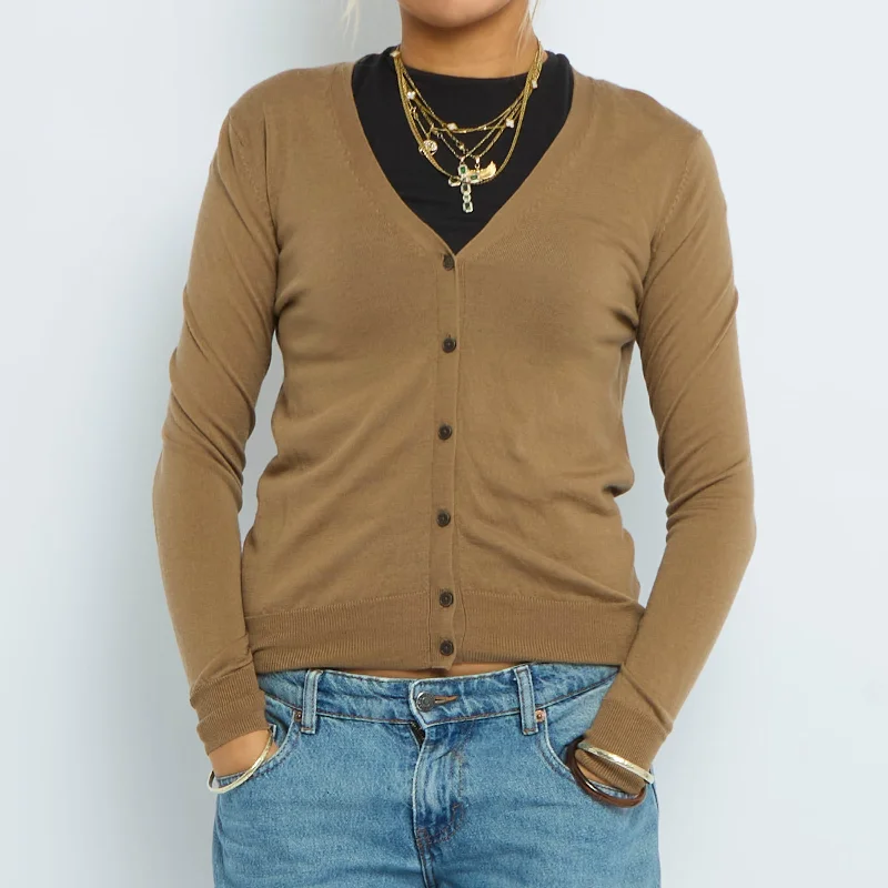 Fine Knit Cardigan - UK 8 Zippered Front Buttoned Front Snap Front
