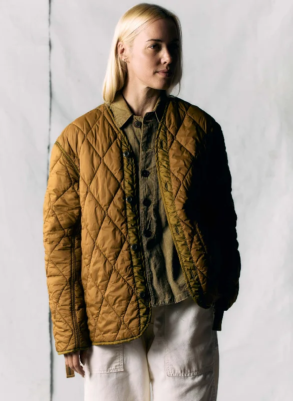 the quilted liner jacket A-Line Jacket Boat Neck Shawl Collar
