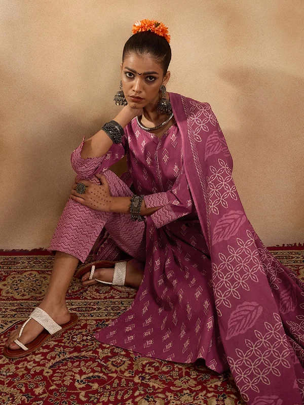 Women Pink Printed Straight Kurta Trousers With Dupatta Set - Taantav Trousers Cargo Utility Women Pink Printed Straight Kurta Trousers With Dupatta Set - Taantav Trousers Cargo Utility