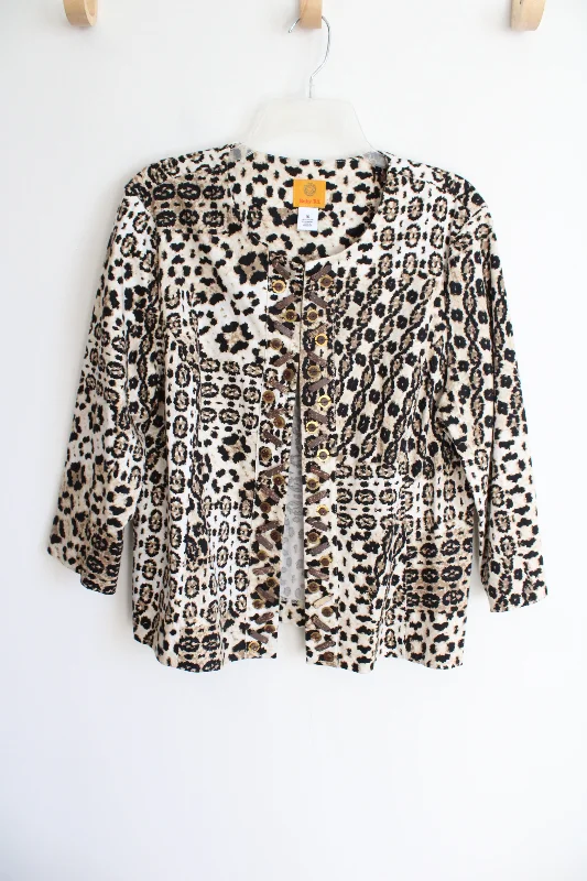 Ruby Rd. Leopard Print Cotton Jacket | 16 Print Jacket Jacquard Jacket Embroidered Jacket Ruby Rd. Leopard Print Cotton Jacket | 16 Print Jacket Jacquard Jacket Embroidered Jacket