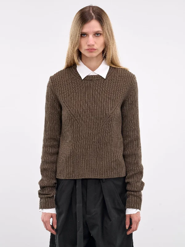 Bjork Darted Sweater (B0012288-KN045-LODEN-GREEN) Zippered Front Buttoned Front Snap Front