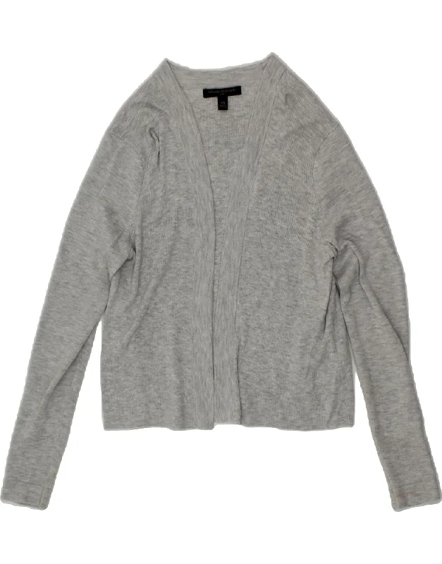 BANANA REPUBLIC Womens Open Cardigan Sweater UK 6 XS Grey Cotton Zippered Front Buttoned Front Snap Front BANANA REPUBLIC Womens Open Cardigan Sweater UK 6 XS Grey Cotton Zippered Front Buttoned Front Snap Front