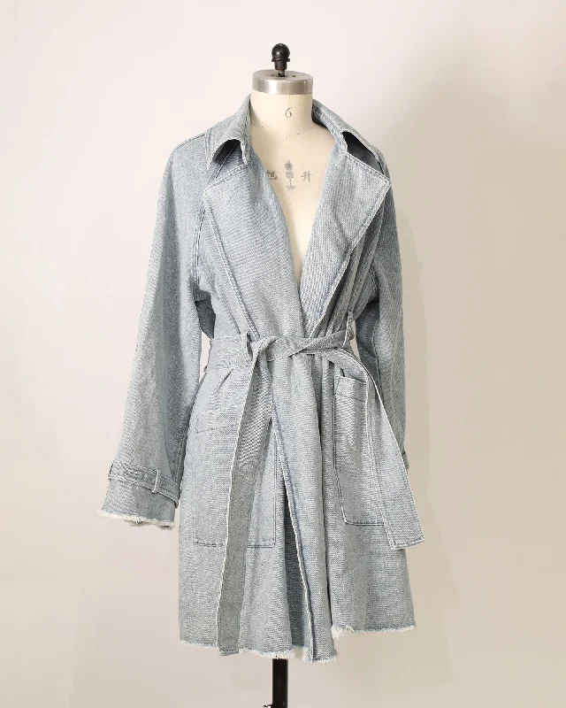 Relaxed Boyfriend Denim Jacket - Indigo Jacket Blazer Coat