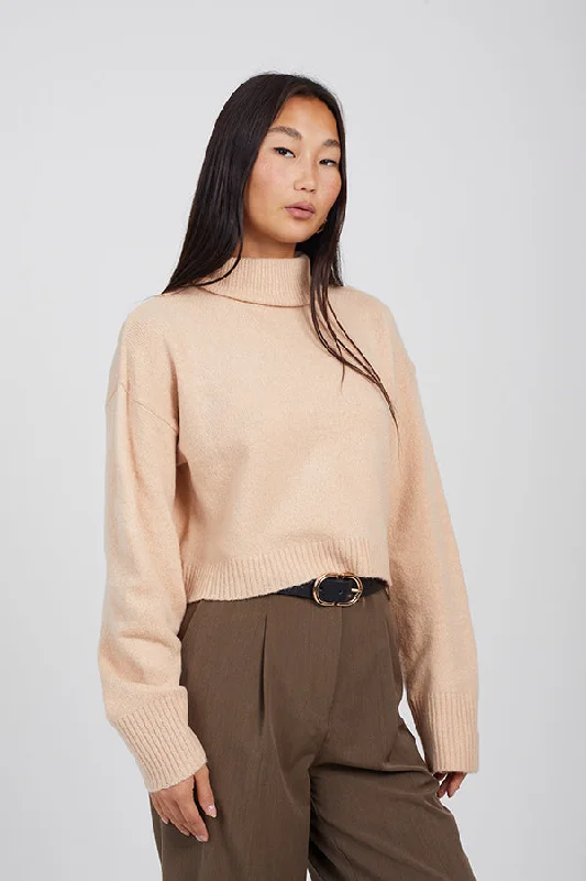 DEEP SET CUFF ROLL NECK JUMPER Spandex Rayon Corduroy