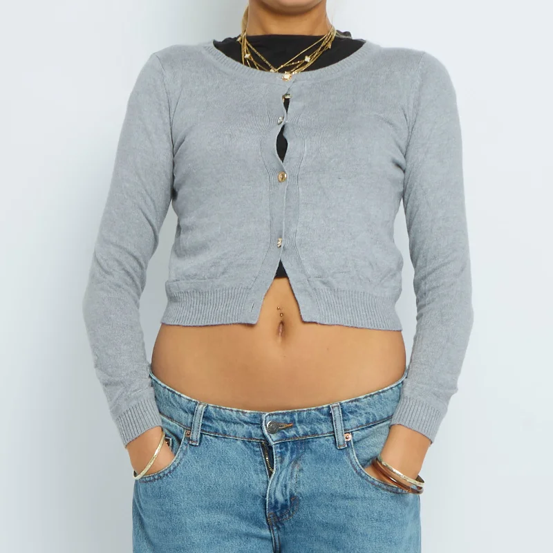 Buttoned Fine Knit Cardigan - UK 8 Layered Multi-layer Single Layer