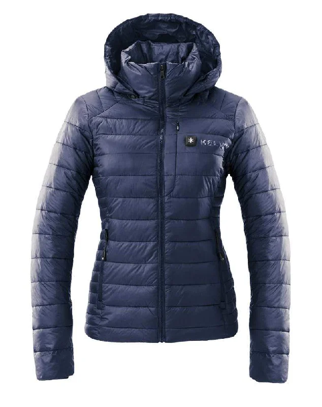 Aura Women's Heated Jacket | Space Blue by Kelvin Coats Notch Collar Jacket Peter Pan Collar Jacket Cowl Neck Jacket
