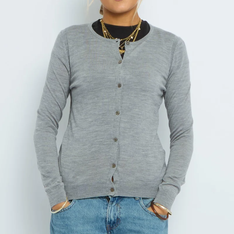 Gap Buttoned Fine Knit Cardigan - UK 10 Front Pockets Side Pockets Patch Pockets