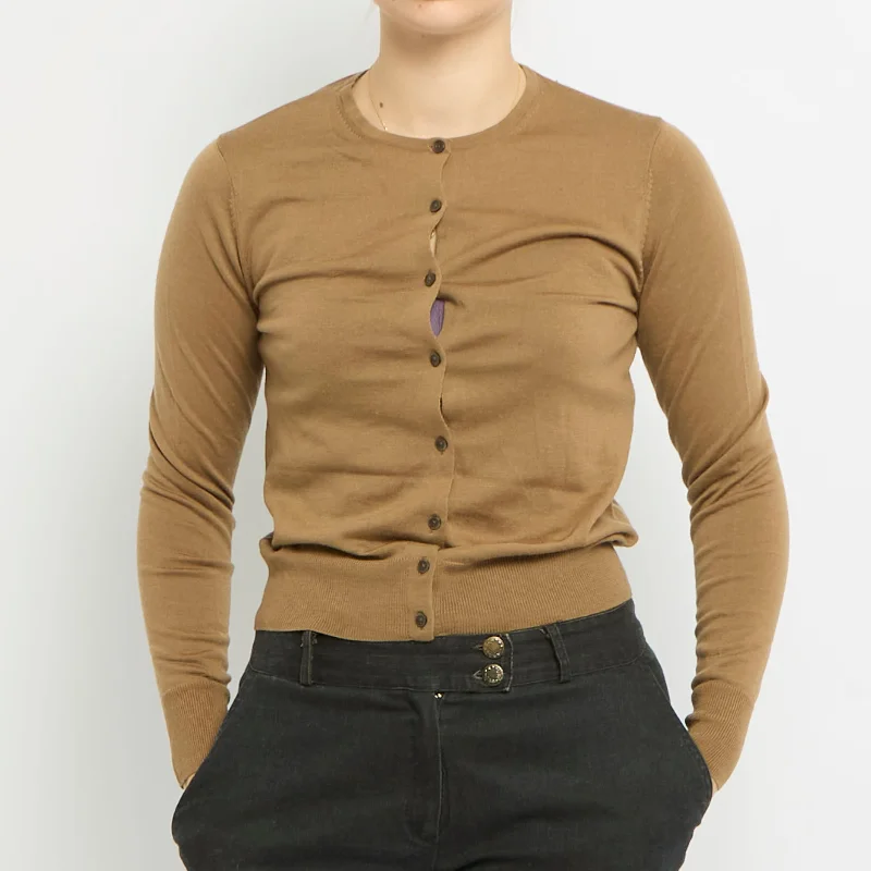 Round Neck Cardigan - UK 8 Button Cardigan Zip Cardigan Pullover Cardigan