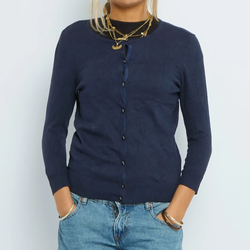 Buttoned Fine Knit Cardigan - UK 6 Modern Contemporary chic