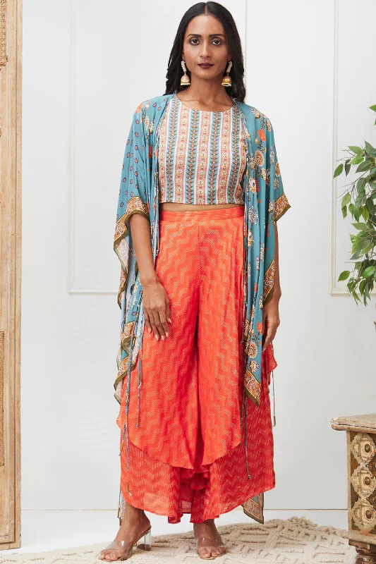 Tabriz Embroidered Drape Pant Set With Jacket Fleece Jacket Down Jacket Feather Jacket Tabriz Embroidered Drape Pant Set With Jacket Fleece Jacket Down Jacket Feather Jacket