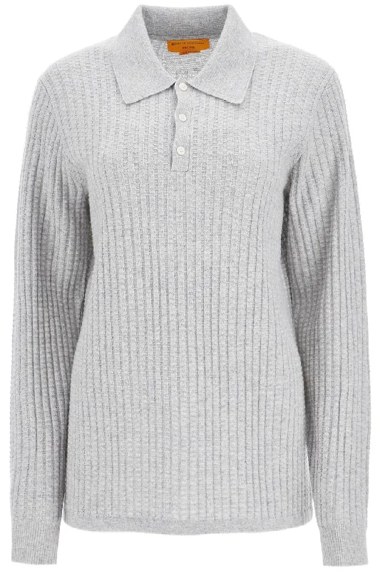 Polo-inspired Pullover  - Grey Open Neck Pullover