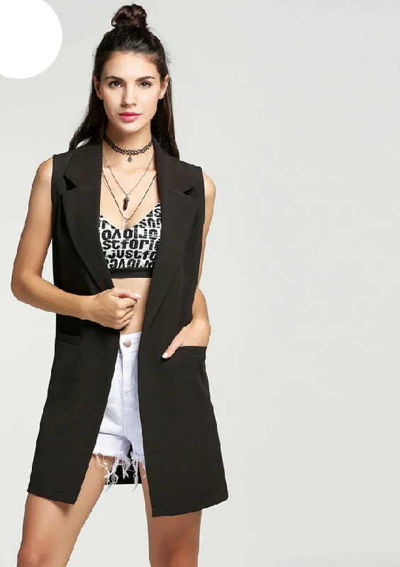 Classical Autumn Women waistcoat Sleeveless Vest Jacket Long Solid Cardigan All-match Coat Outwear For Famale Style Zippered Jacket Buttoned Jacket Snapped Jacket Classical Autumn Women waistcoat Sleeveless Vest Jacket Long Solid Cardigan All-match Coat Outwear For Famale Style Zippered Jacket Buttoned Jacket Snapped Jacket