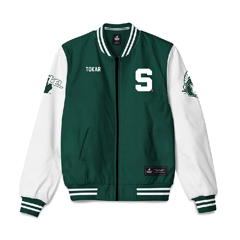 Michigan State - NCAA Women's Rowing : Braeden Tokar - Bomber Jacket Corduroy Jacket Velvet Jacket Brocade Jacket Michigan State - NCAA Women's Rowing : Braeden Tokar - Bomber Jacket Corduroy Jacket Velvet Jacket Brocade Jacket