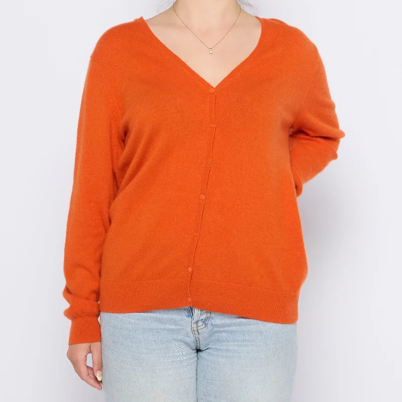 V-Neck Fine Gauge Cardigan - L Anti-Pilling Anti-Shrink Durable