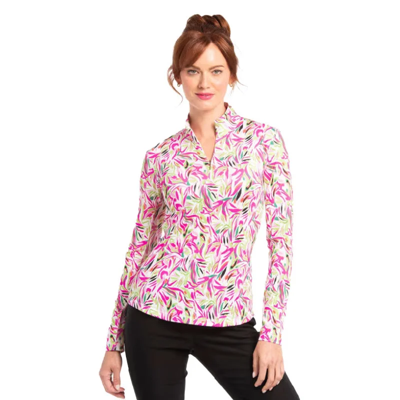 EP New York Tropical Zip Womens Golf Pullover Open Neck Pullover