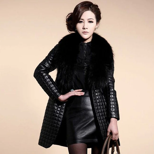Clothing Womens Coats Faux Fur Collar Coat Leather Jacket Coats Outerwear Winter Warm Long Parkas Jacket Outwear Q1065 Fleece Fabric Down Fabric Feather Fabric Clothing Womens Coats Faux Fur Collar Coat Leather Jacket Coats Outerwear Winter Warm Long Parkas Jacket Outwear Q1065 Fleece Fabric Down Fabric Feather Fabric