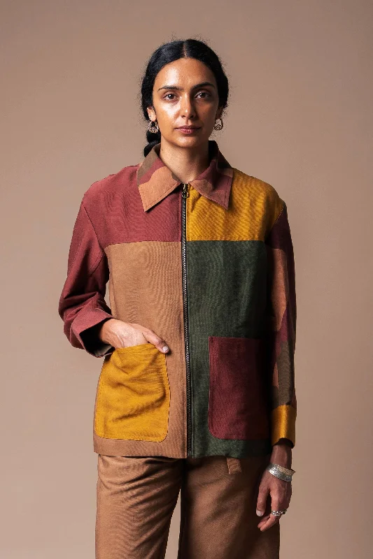 Patchwork Jacket Snapped Jacket Toggled Jacket Drawstring Jacket