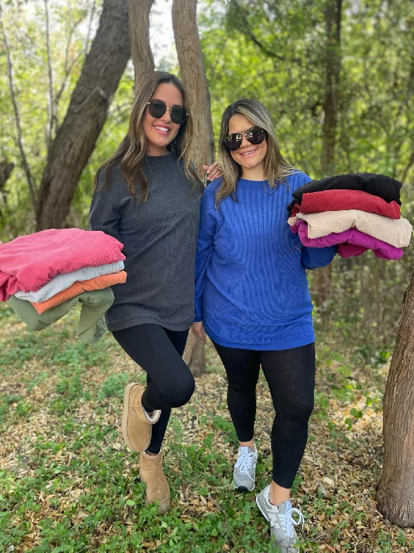 Hazel Blues® |  Staple Ribbed Pullover in Ten Colors Sabrina Neck Pullover