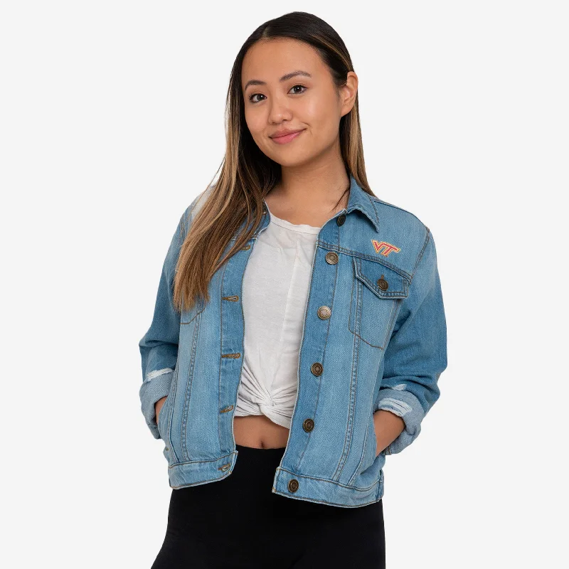 Virginia Tech Hokies Womens Denim Days Jacket Lace Jacket Ribbed Jacket Sequined Jacket Virginia Tech Hokies Womens Denim Days Jacket Lace Jacket Ribbed Jacket Sequined Jacket