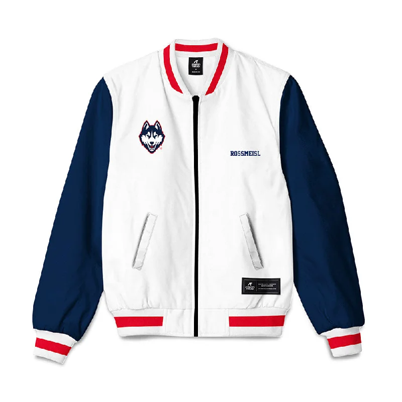 UConn - NCAA Women's Rowing : Emily Rossmeisl - Bomber Jacket Jersey Jacket Tulle Jacket Batik Jacket UConn - NCAA Women's Rowing : Emily Rossmeisl - Bomber Jacket Jersey Jacket Tulle Jacket Batik Jacket