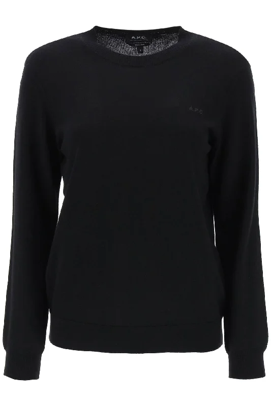Wool Crewneck Pullover  - Black Cold Shoulder Design