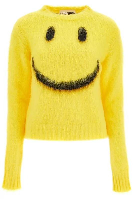 Mohair Smiley Pullover  - Yellow Surplice Neck Pullover
