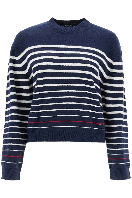 "striped Wool Billie Pullover  - Blue Box Sleeve Comfort