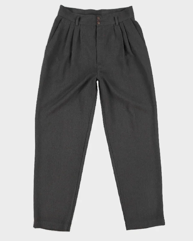 Vintage 90s BRJ Sportswear Grey Suit Trousers - W30 Trousers Party Sparkling