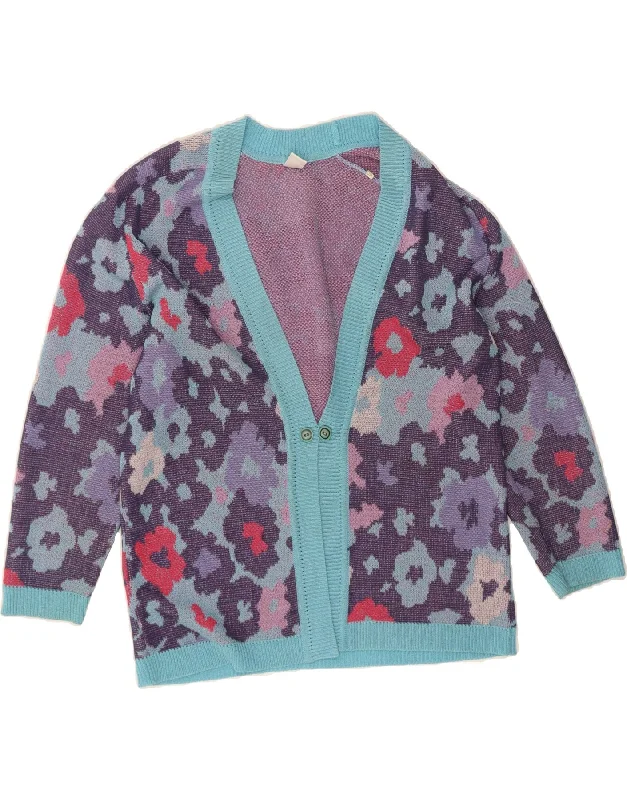 VINTAGE Womens Cardigan Sweater EU 40 Medium Multicoloured Floral Rayon Fabric Velvet Fabric Corduroy Fabric VINTAGE Womens Cardigan Sweater EU 40 Medium Multicoloured Floral Rayon Fabric Velvet Fabric Corduroy Fabric