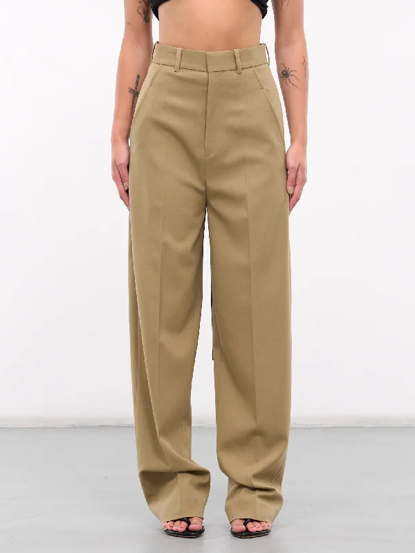 The Professional Trousers (P1A-THE-PROFESSIONAL-KHAKI) Cropped Trousers Casual Linen The Professional Trousers (P1A-THE-PROFESSIONAL-KHAKI) Cropped Trousers Casual Linen