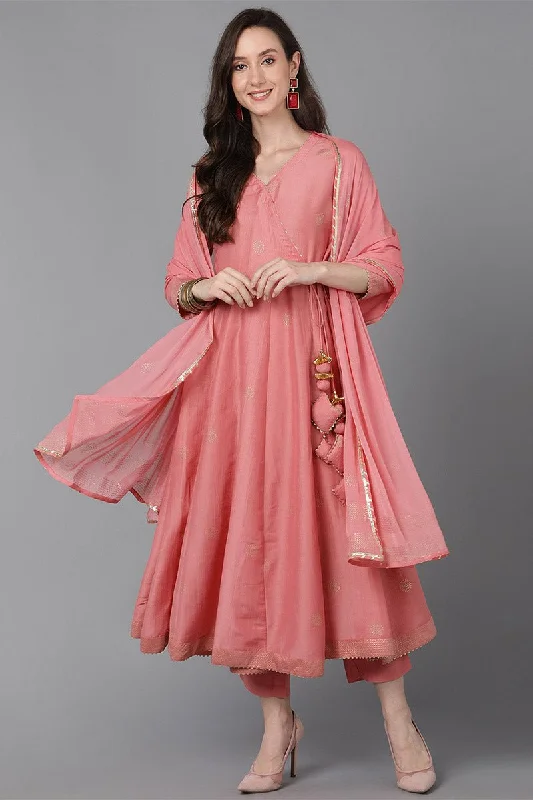 Ahika Pink Poly Silk Solid Solid Kurta Trousers With Dupatta Trousers Floral Bohemian Ahika Pink Poly Silk Solid Solid Kurta Trousers With Dupatta Trousers Floral Bohemian