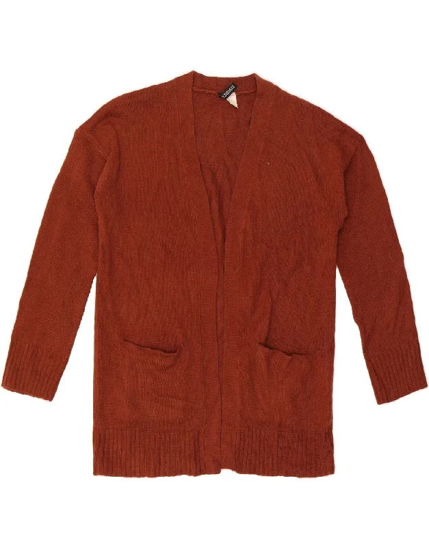 VINTAGE Womens Oversized Open Cardigan Sweater UK 10 Small Brown Acrylic Faux Fur Fabric Real Fur Fabric Shearling Fabric VINTAGE Womens Oversized Open Cardigan Sweater UK 10 Small Brown Acrylic Faux Fur Fabric Real Fur Fabric Shearling Fabric