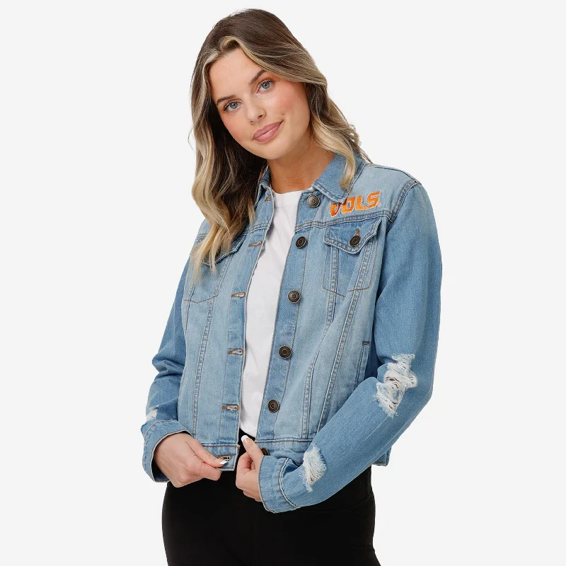 Tennessee Volunteers Womens Denim Days Jacket Oversized Jacket Tailored Jacket Straight Jacket
