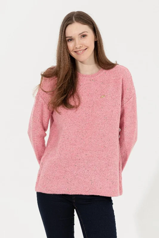 US Polo Assn. Oversize Pullover with USPA Metal Logo - Women Three Quarter Sleeve